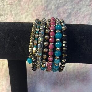 Elegant Multicolor Beaded Bracelet Set